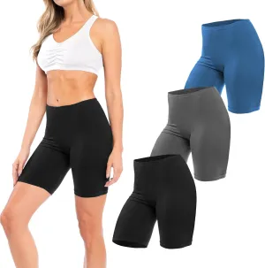 Sexy Basics Women's Cotton Stretch Active Slip Shorts | 3 Pack & 6 Pack Boy Short Boxer Briefs