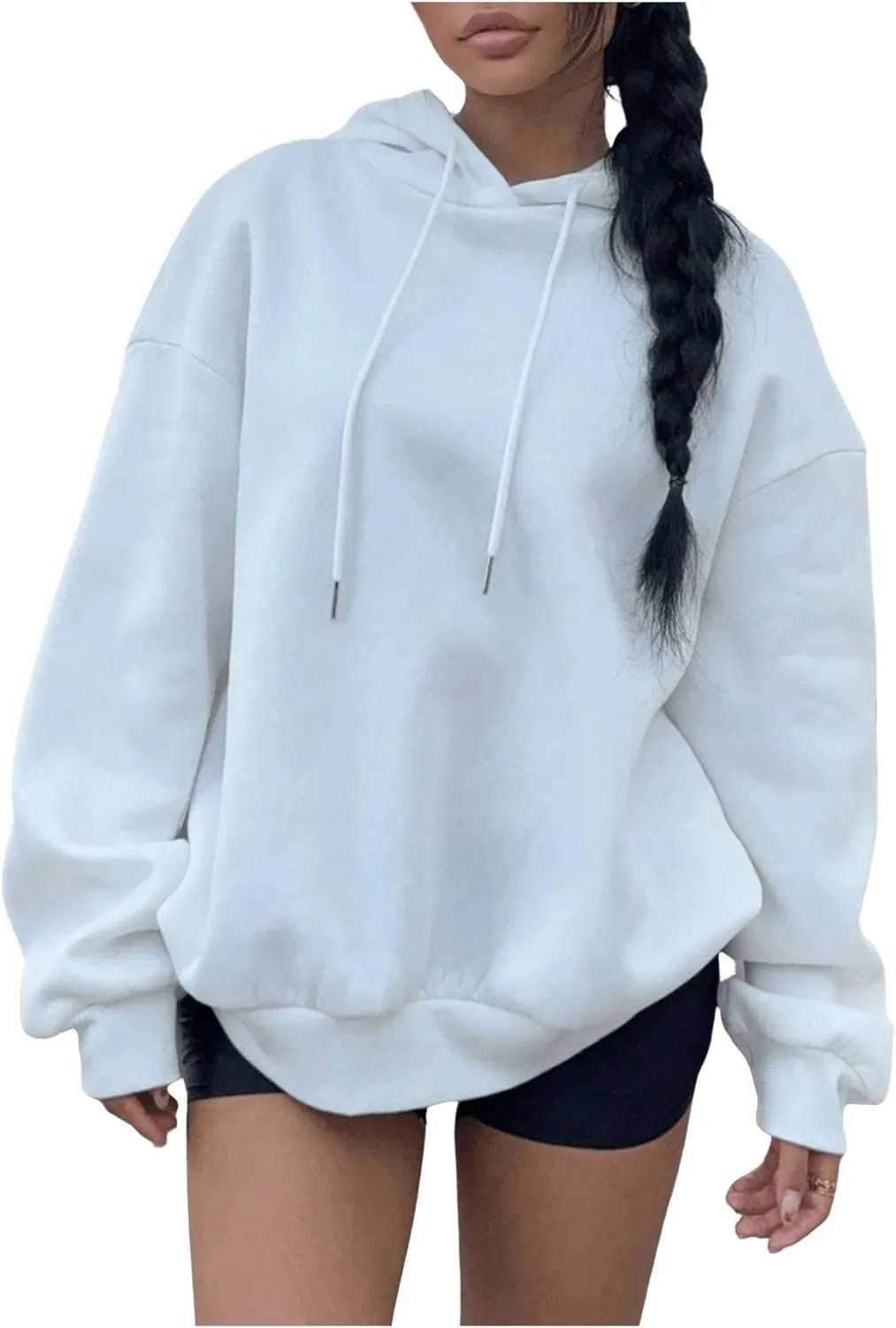 SHENHE Women's Graphic Star Printed Long Sleeve Drawstring Pullover Sweatshirt Hoodies Tops