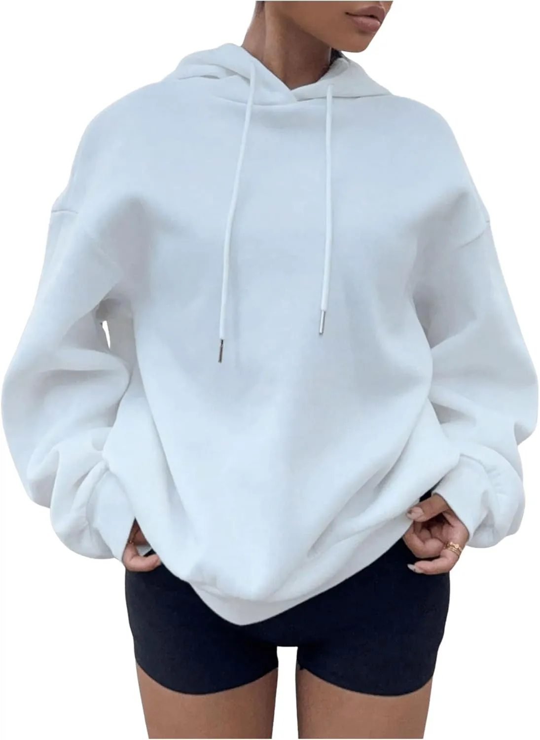 SHENHE Women's Graphic Star Printed Long Sleeve Drawstring Pullover Sweatshirt Hoodies Tops