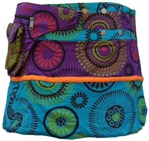 Shopoholic Fashion Womens Reversible Both Side Wrap Round Hippy Popper Skirt