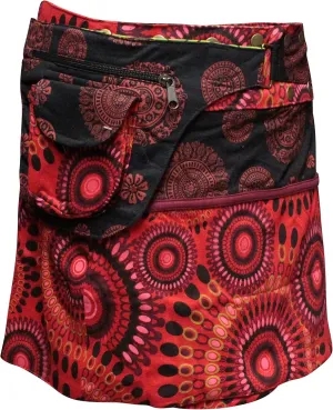 Shopoholic Fashion Womens Reversible Both Side Wrap Round Hippy Popper Skirt