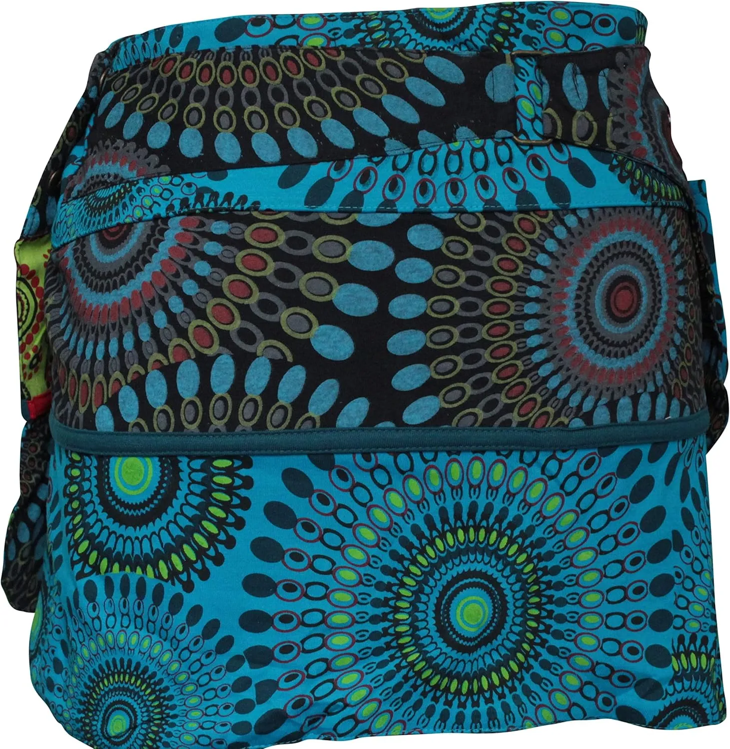 Shopoholic Fashion Womens Reversible Both Side Wrap Round Hippy Popper Skirt