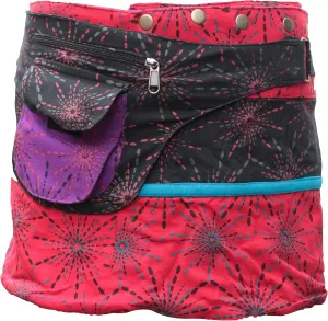 Shopoholic Fashion Womens Reversible Both Side Wrap Round Hippy Popper Skirt