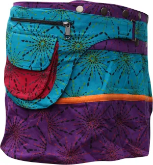Shopoholic Fashion Womens Reversible Both Side Wrap Round Hippy Popper Skirt