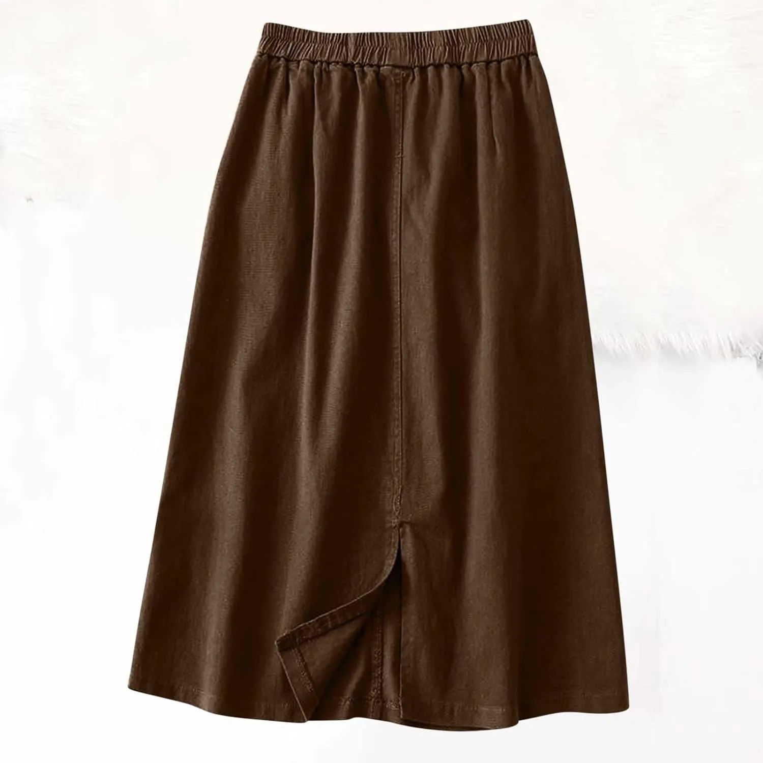 Skirts for Women Summer 2024 Elastic High Waisted Midi Skirt Swing a Line Casual Loose Flowy Vintage Pleated Skirts