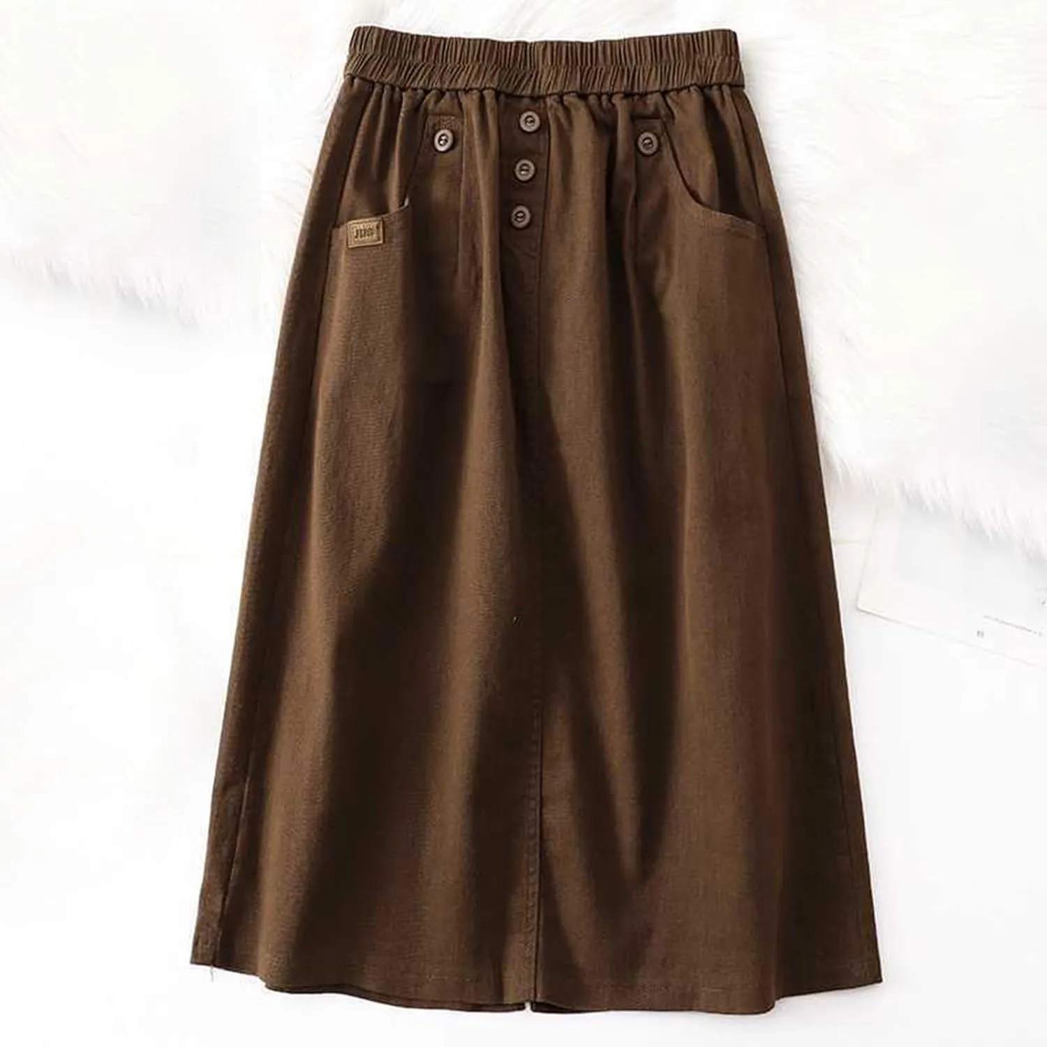 Skirts for Women Summer 2024 Elastic High Waisted Midi Skirt Swing a Line Casual Loose Flowy Vintage Pleated Skirts