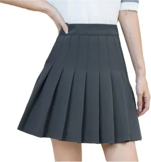 Skorts Skirts for Women with Pockets Elastic Waist Pleated Skirt High Waisted A-Line Tennis Skirt