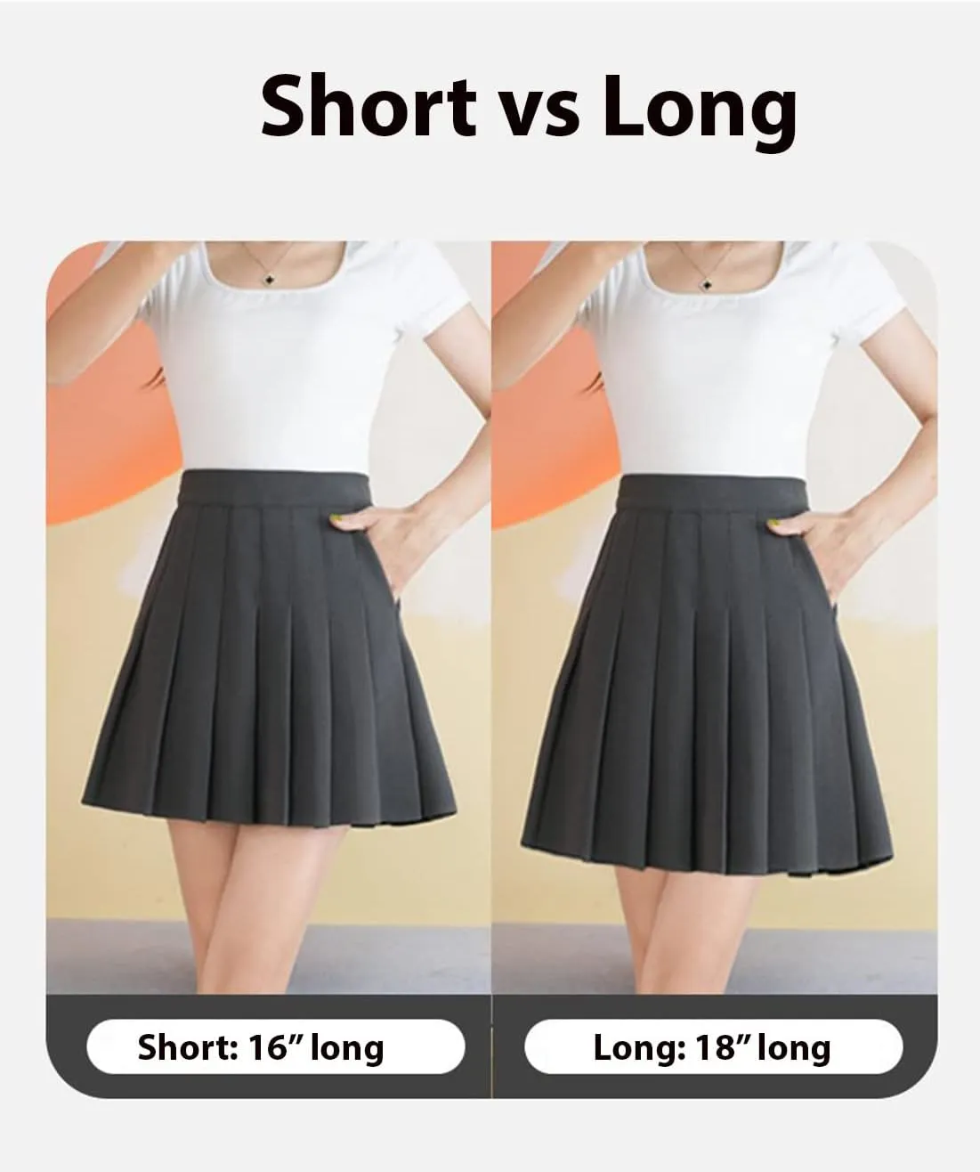 Skorts Skirts for Women with Pockets Elastic Waist Pleated Skirt High Waisted A-Line Tennis Skirt