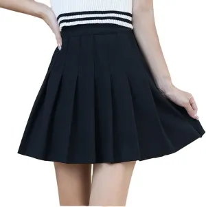 Skorts Skirts for Women with Pockets Elastic Waist Pleated Skirt High Waisted A-Line Tennis Skirt