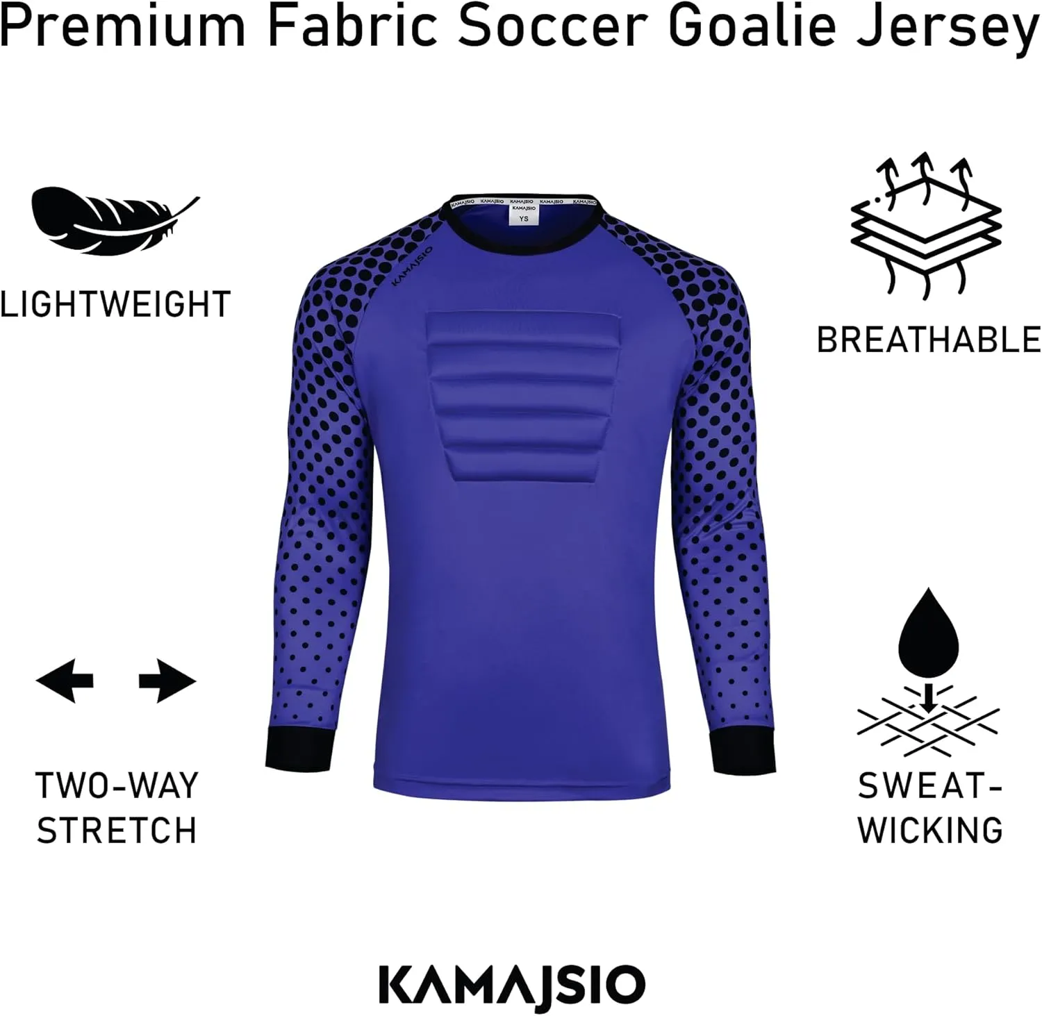 Soccer Goalie Jersey Youth - Elbow & Chest Padded Youth Soccer Goalie Jersey - Adult Football Goalkeeper Shirt