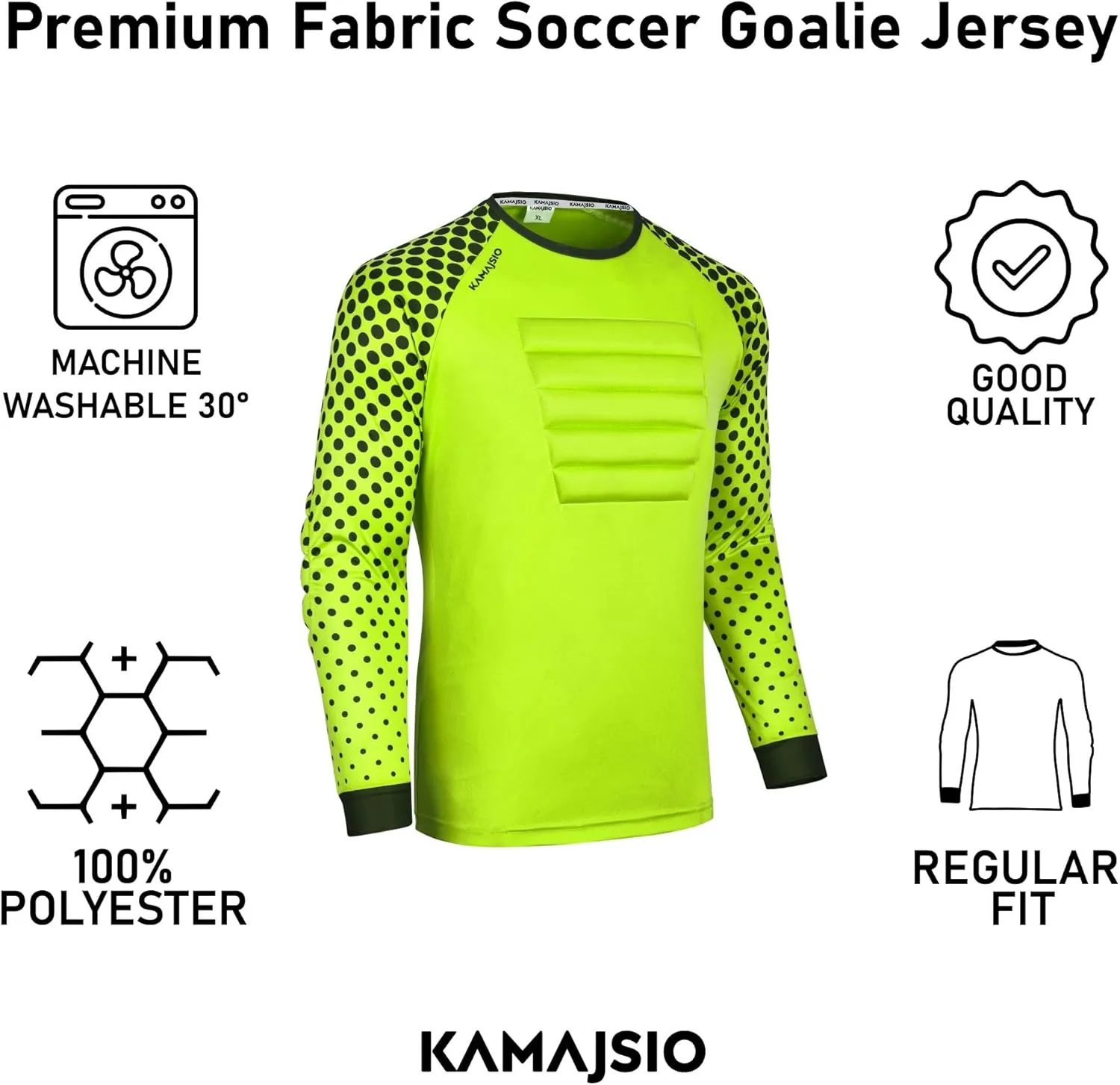 Soccer Goalie Jersey Youth - Elbow & Chest Padded Youth Soccer Goalie Jersey - Adult Football Goalkeeper Shirt
