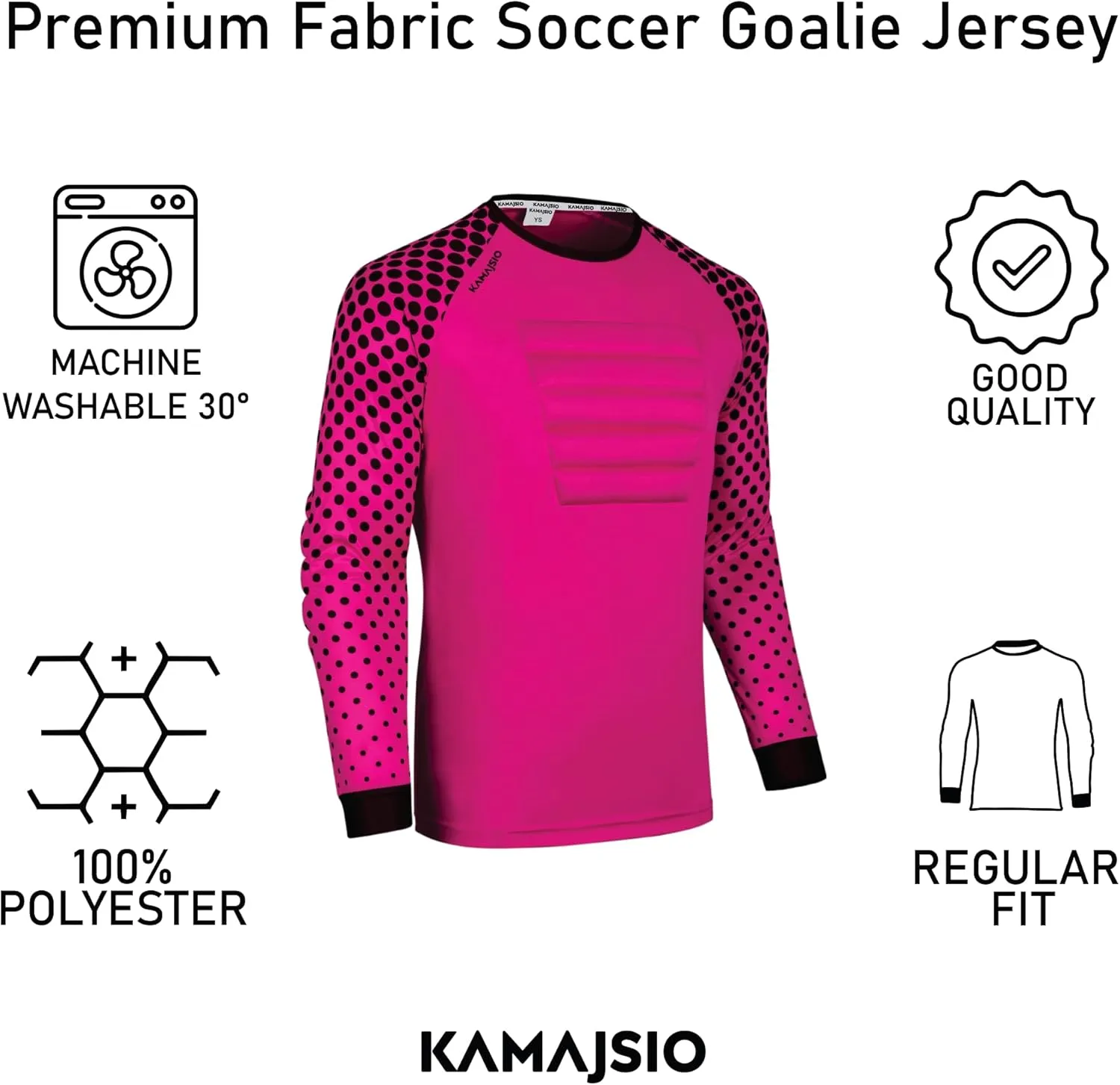 Soccer Goalie Jersey Youth - Elbow & Chest Padded Youth Soccer Goalie Jersey - Adult Football Goalkeeper Shirt