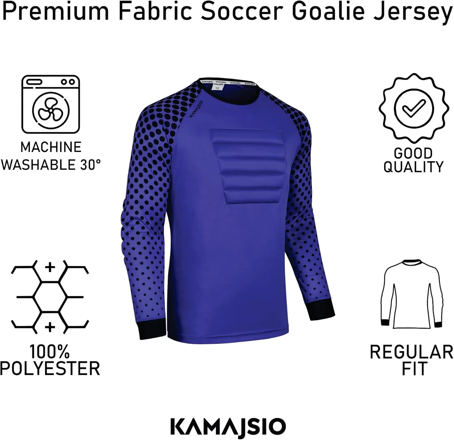 Soccer Goalie Jersey Youth - Elbow & Chest Padded Youth Soccer Goalie Jersey - Adult Football Goalkeeper Shirt