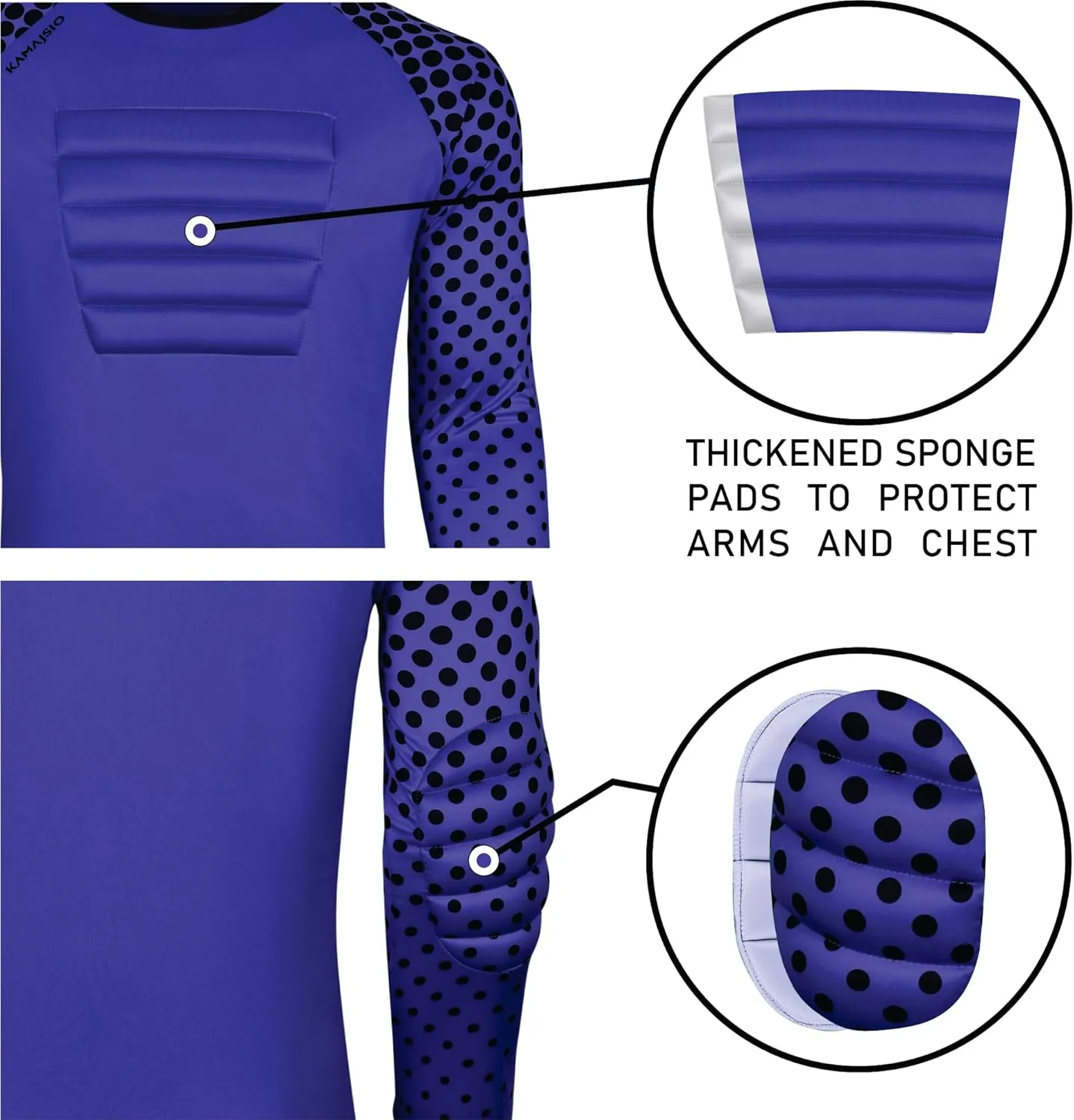 Soccer Goalie Jersey Youth - Elbow & Chest Padded Youth Soccer Goalie Jersey - Adult Football Goalkeeper Shirt