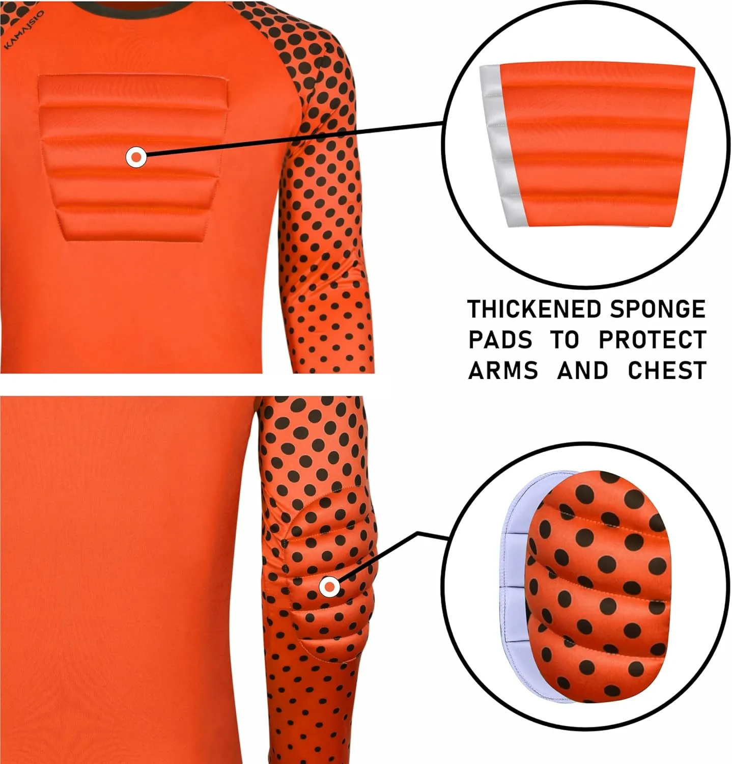 Soccer Goalie Jersey Youth - Elbow & Chest Padded Youth Soccer Goalie Jersey - Adult Football Goalkeeper Shirt