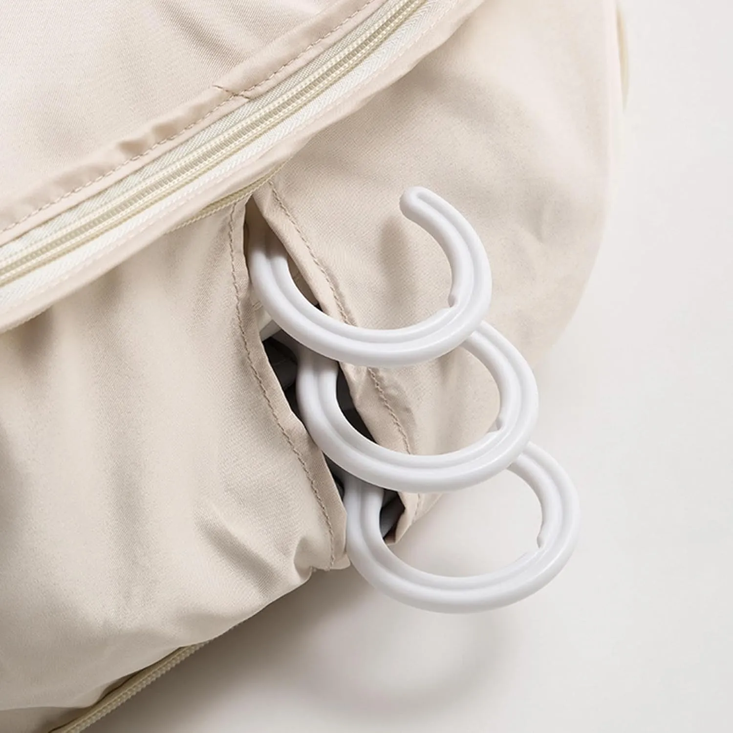 Space Saving Hanging Garment Bag with Self Compression Zipper,Space Hanging Garment Bags for Closet Storage,Water Prevention (Beige, M)