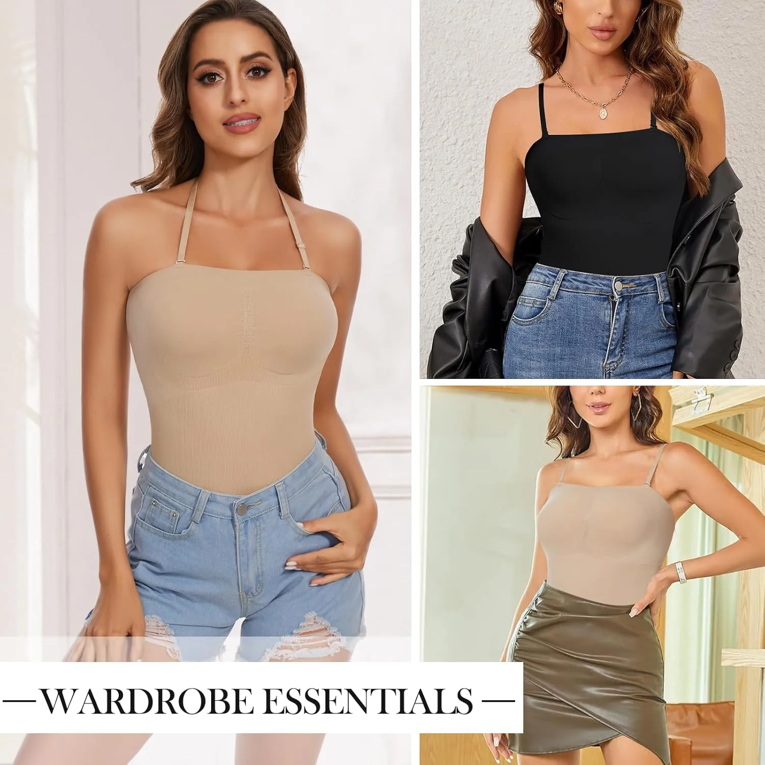Strapless Shapewear Tank Tops for Women Shapewear Cami Tummy control Slimming Camisole