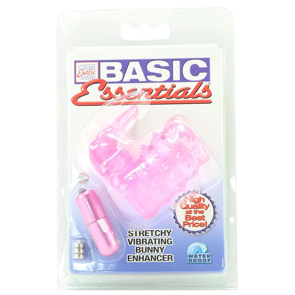 Stretchy Vibrating Bunny Enhancer in Pink