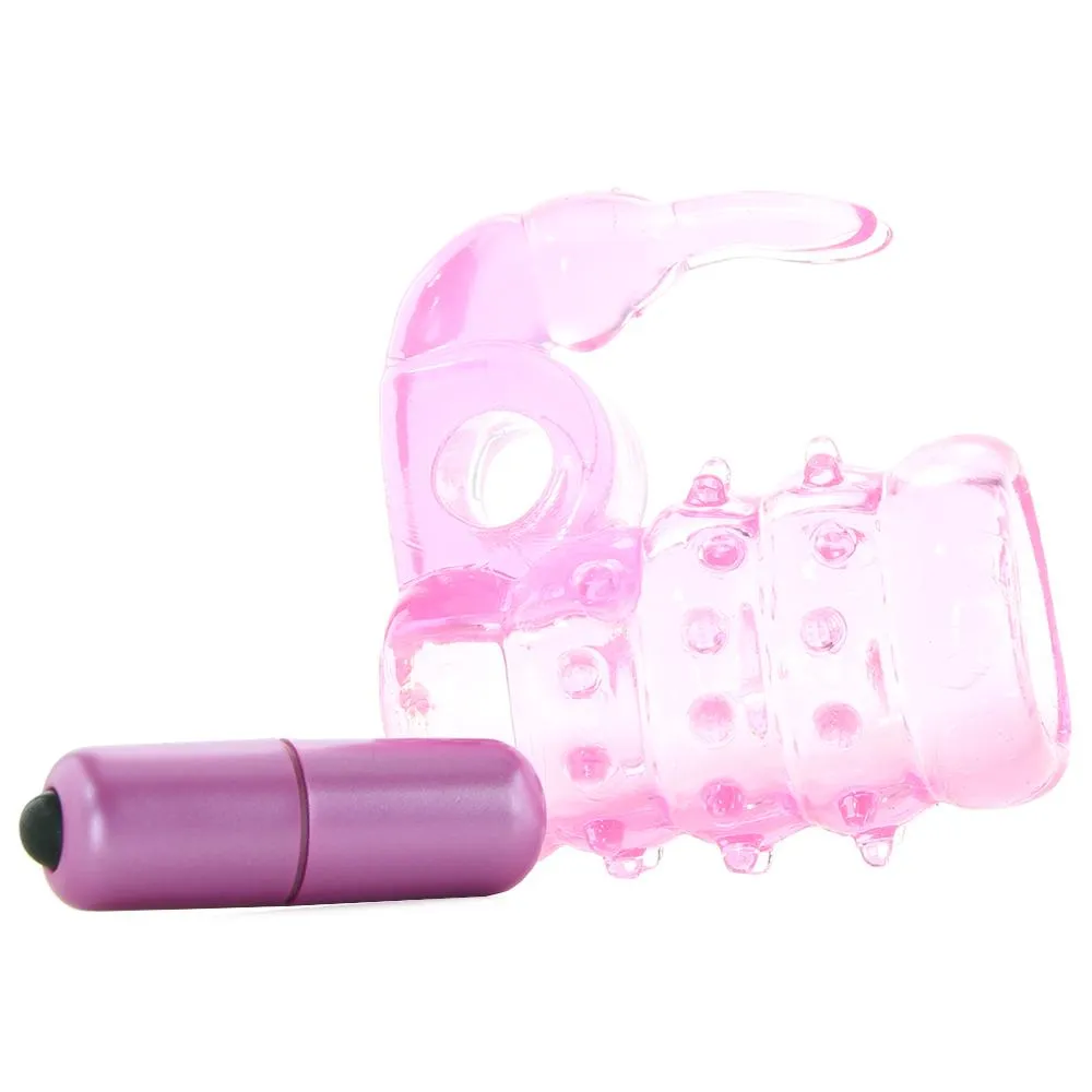 Stretchy Vibrating Bunny Enhancer in Pink