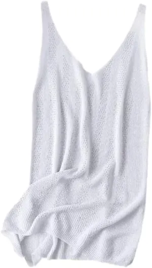 Summer Knit Vest for Women Loose Sleeveless Camisole Top