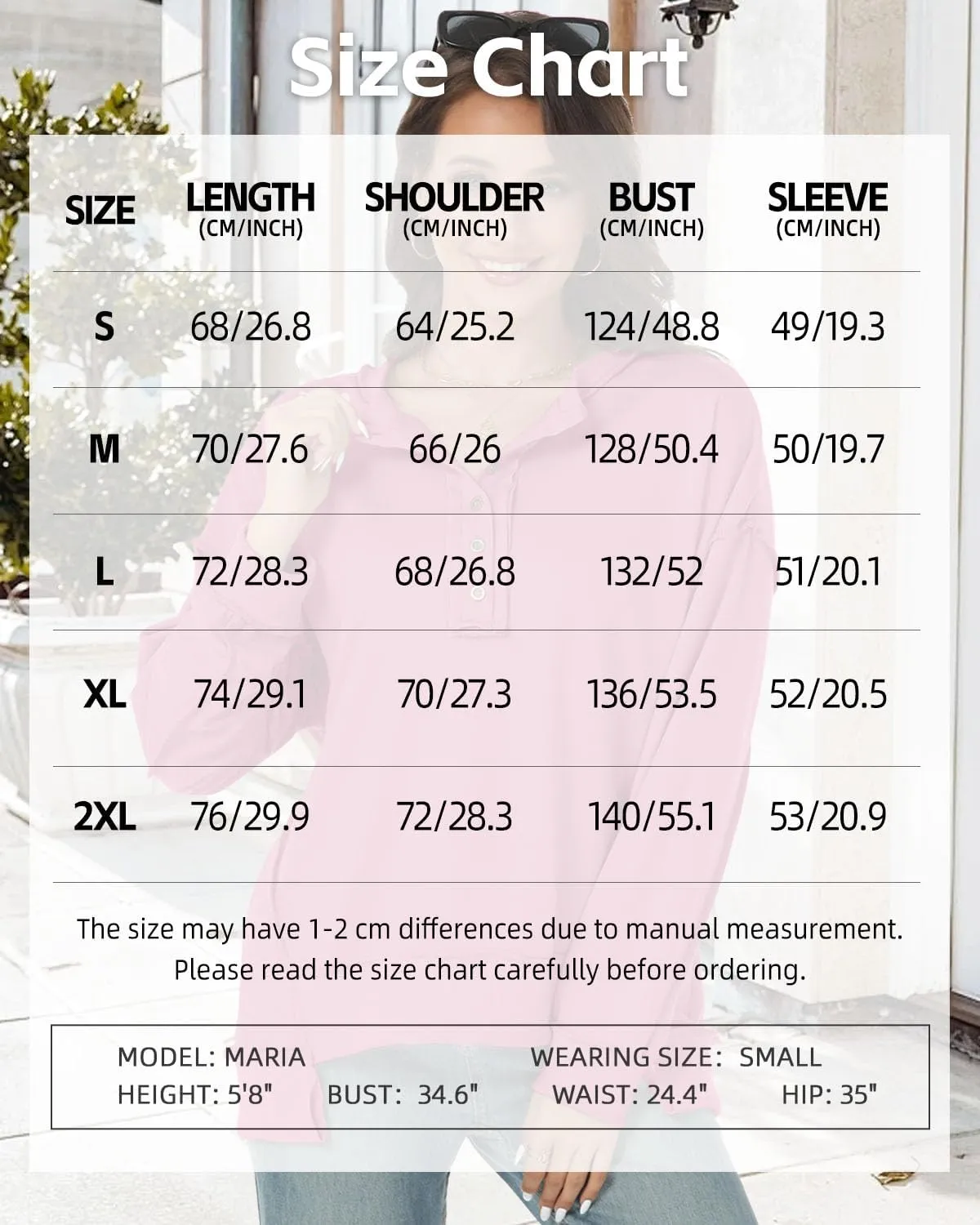 Tanou Women's 2024 Oversized Sweatshirts Long Sleeve Button Up Hoodies Henley V Neck Casual Pullover Hooded Tunic