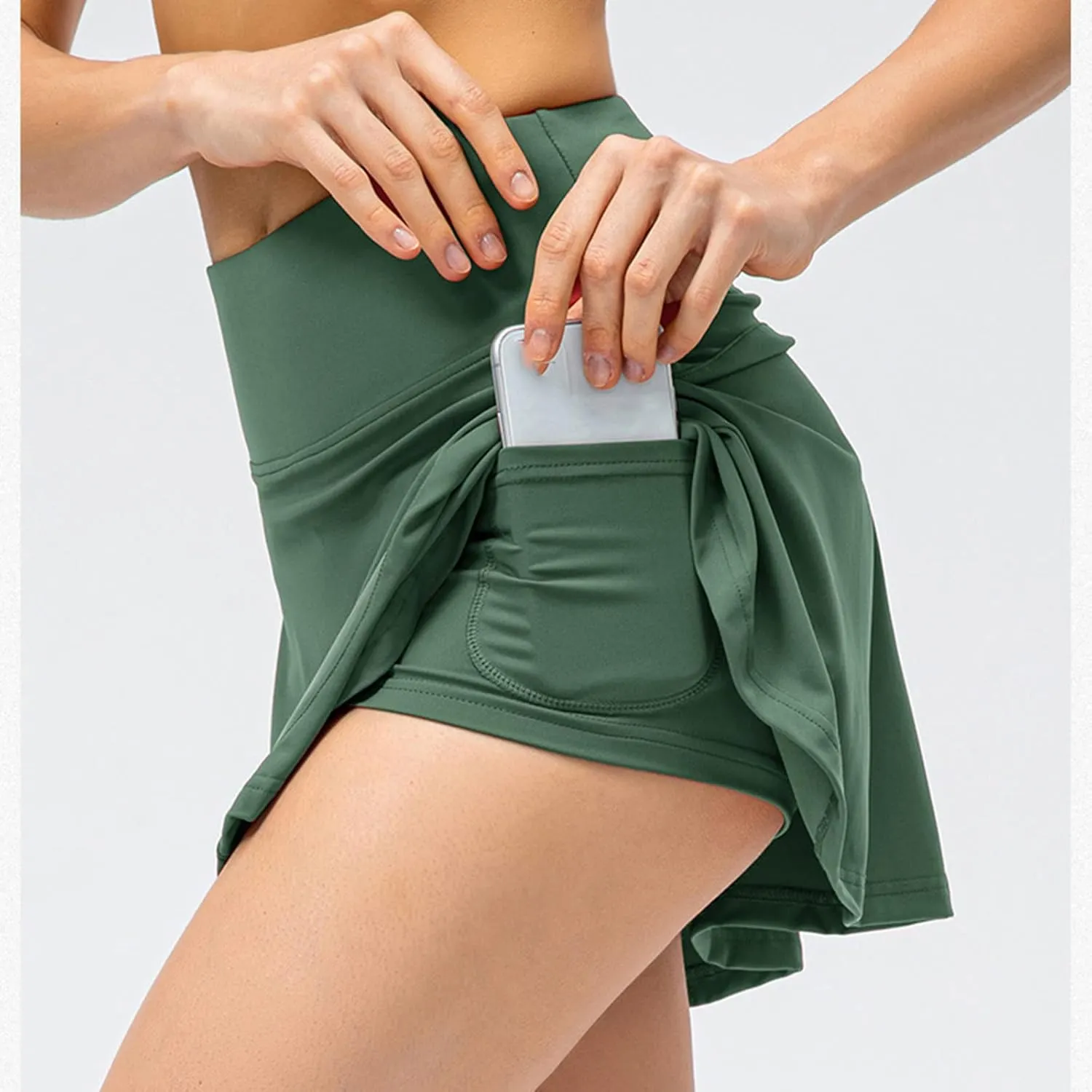 Tennis Shorts Women Workout High Waisted Tennis Skirts Solid Color Active Running Skirts Running Gym Athletic Skirt