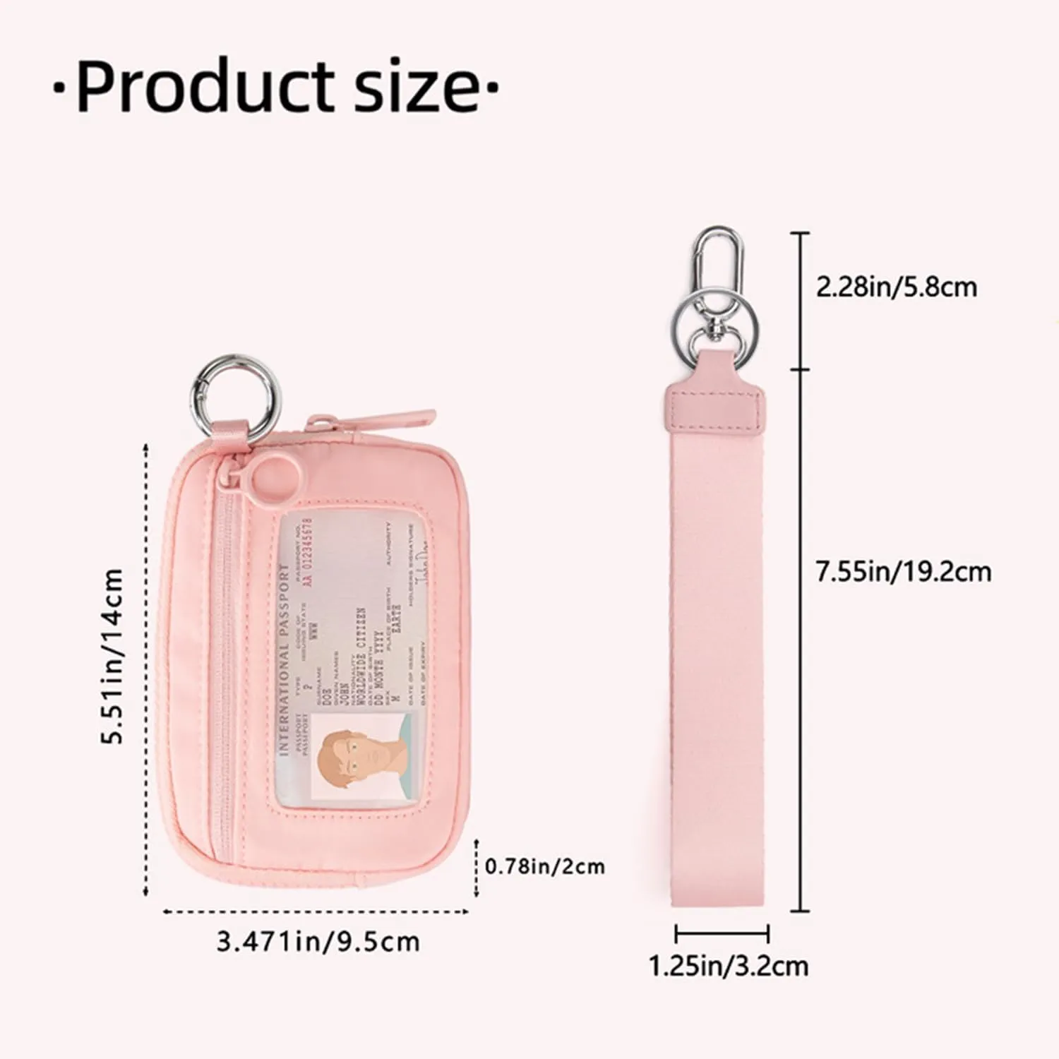 The Iris' Wallet 2nd Gen, The Iris Pouch Wristlet Zip Card Case With ID Window, Women'S Waterproof Nylon Keychain Wallet (Blue Lattice)