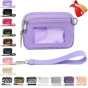 The Iris' Wallet 2nd Gen, The Iris' Wallet, Iris Wallet 2nd Gen, The Iris Pouch Wristlet With ID Window, Wristlet Pouch Wristlet Wallets for Women (B 2pcs keychain)