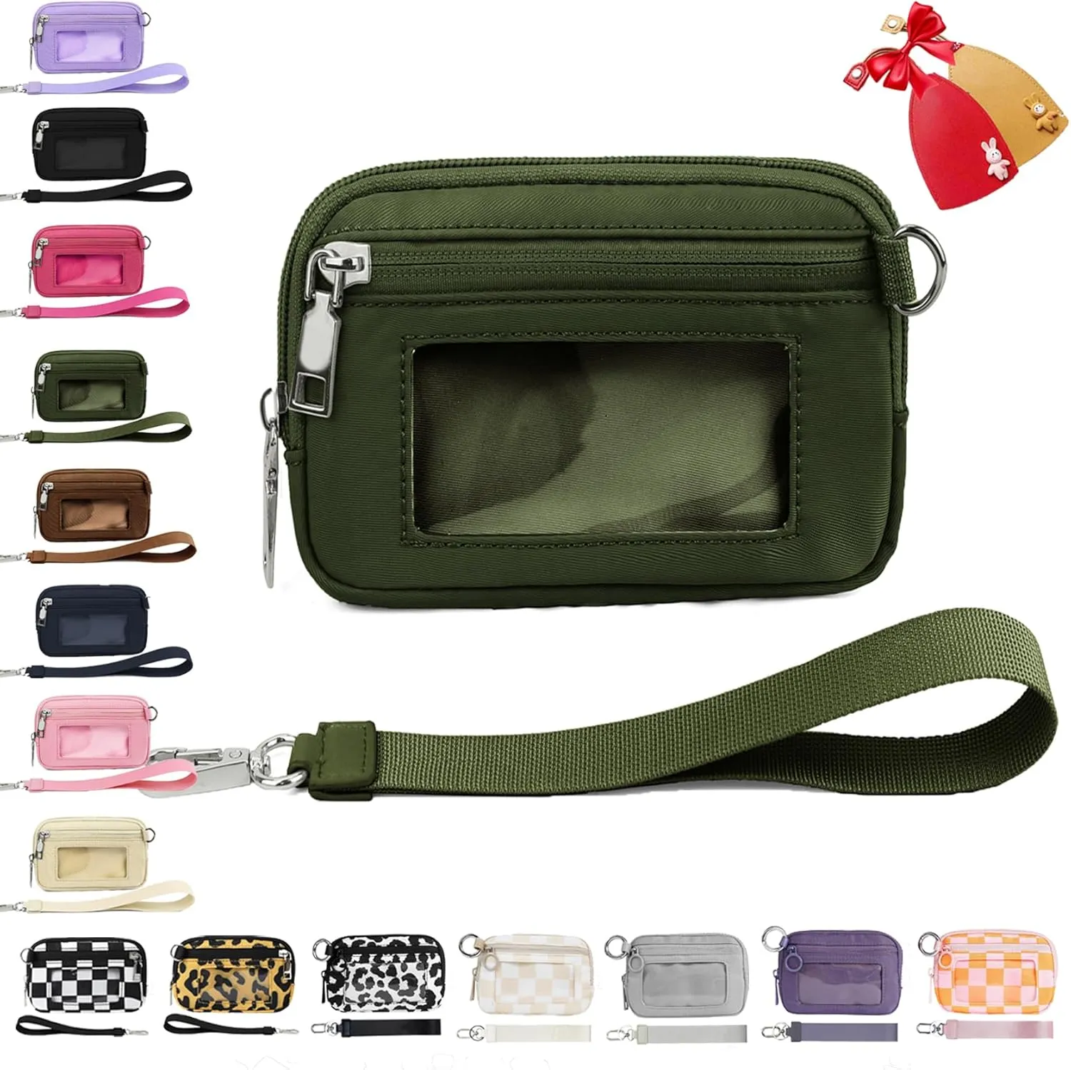 The Iris' Wallet 2nd Gen, The Iris' Wallet, Iris Wallet 2nd Gen, The Iris Pouch Wristlet With ID Window, Wristlet Pouch Wristlet Wallets for Women (C 2pcs keychain)
