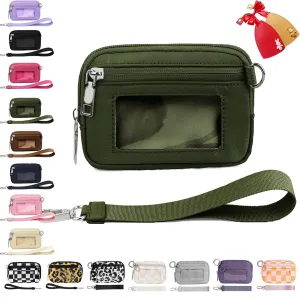 The Iris' Wallet 2nd Gen, The Iris' Wallet, Iris Wallet 2nd Gen, The Iris Pouch Wristlet With ID Window, Wristlet Pouch Wristlet Wallets for Women (C 2pcs keychain)