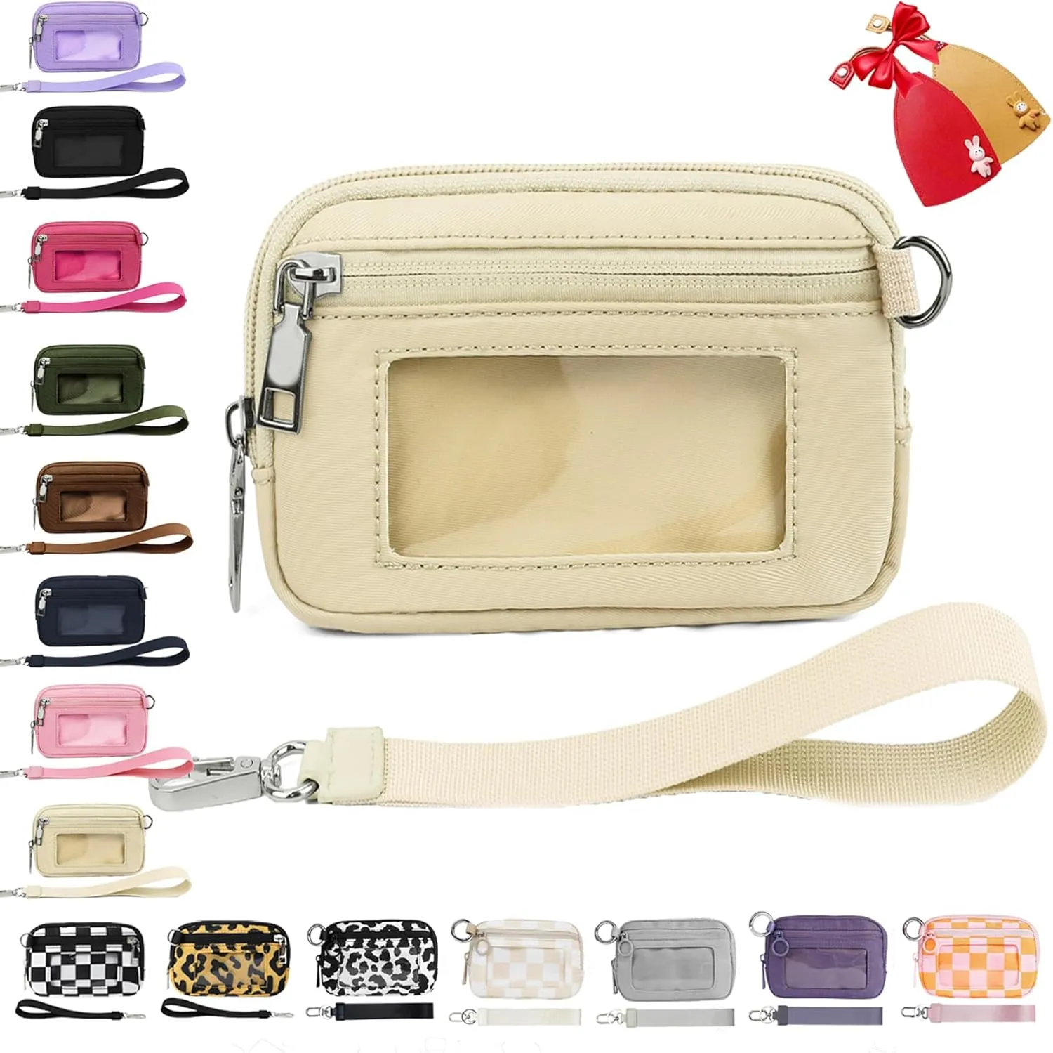 The Iris' Wallet 2nd Gen, The Iris' Wallet, Iris Wallet 2nd Gen, The Iris Pouch Wristlet With ID Window, Wristlet Pouch Wristlet Wallets for Women (E 2pcs keychain)