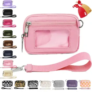 The Iris' Wallet 2nd Gen, The Iris' Wallet, Iris Wallet 2nd Gen, The Iris Pouch Wristlet With ID Window, Wristlet Pouch Wristlet Wallets for Women (H 2pcs keychain)