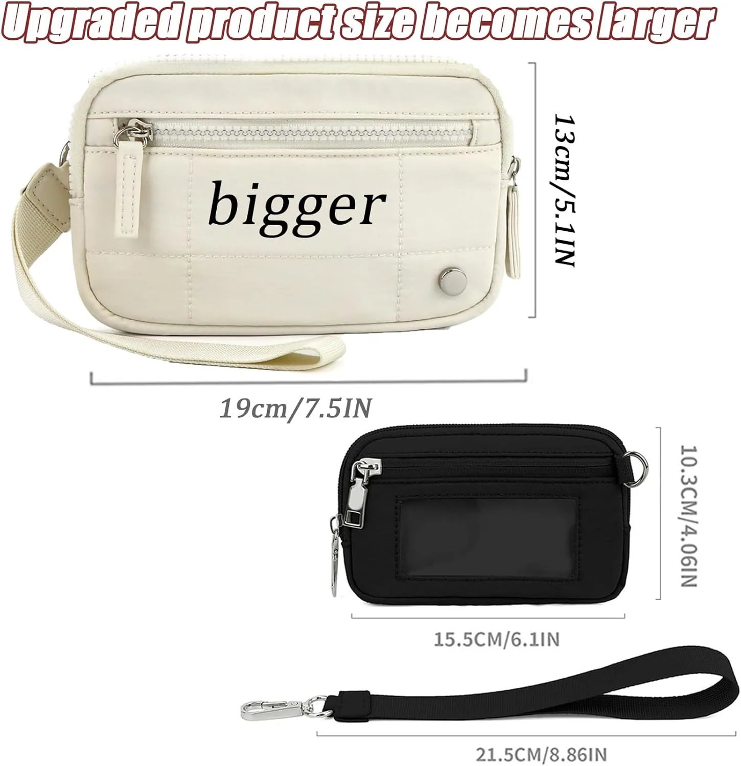 The Iris' Wallet 2nd Gen, The Iris' Wallet, The Iris Pouch Wristlet With ID Window, Women'S Waterproof Nylon Keychain Wallet (A/2pcs keychain)