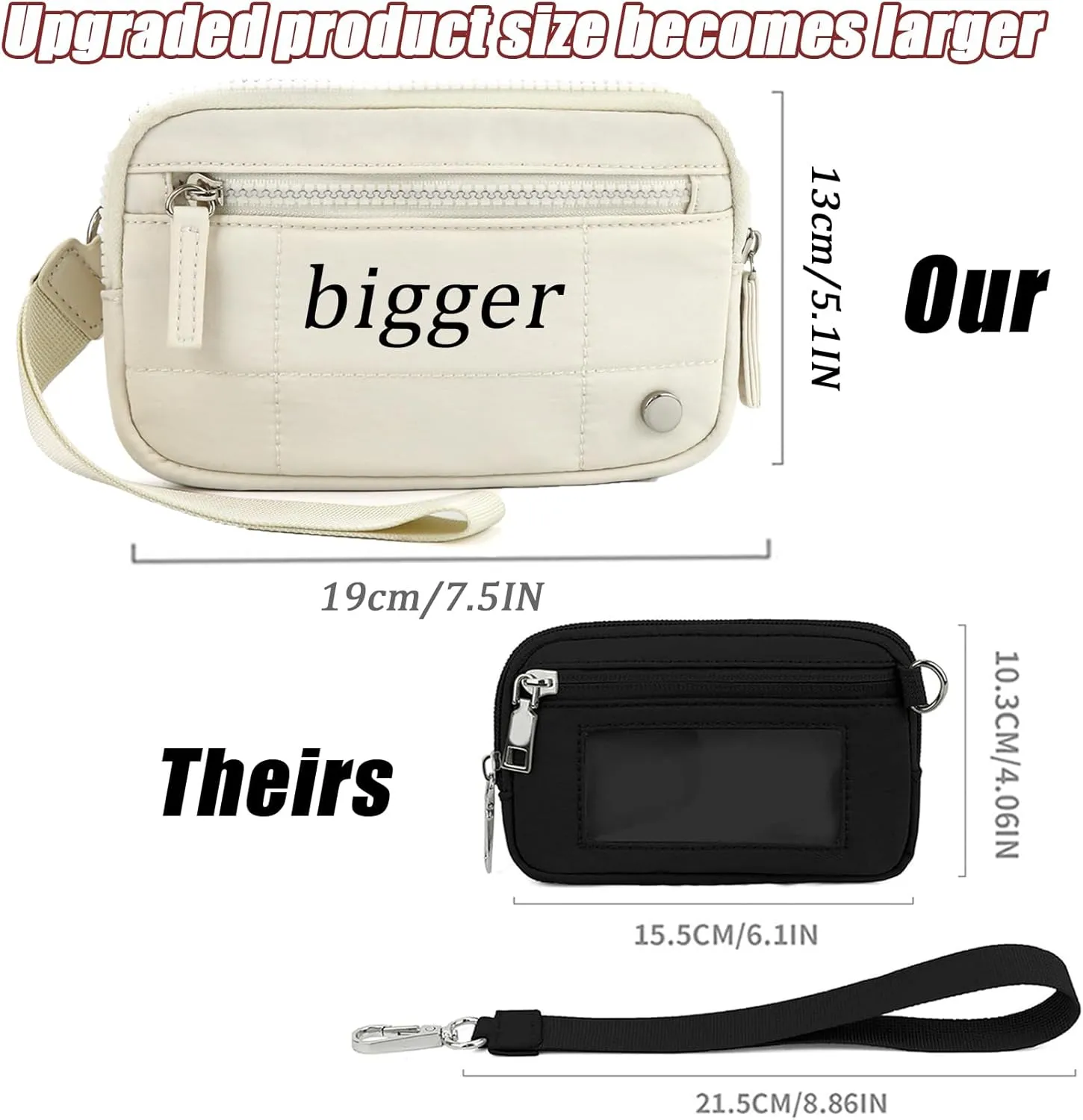 The Iris' Wallet 2nd Gen, The Iris' Wallet, The Iris Pouch Wristlet Zip Card Case With ID Window, The Iris Pouch Wristlet Rainbow Wallet, Women'S Waterproof Nylon Keychain Wallet (Khaki)