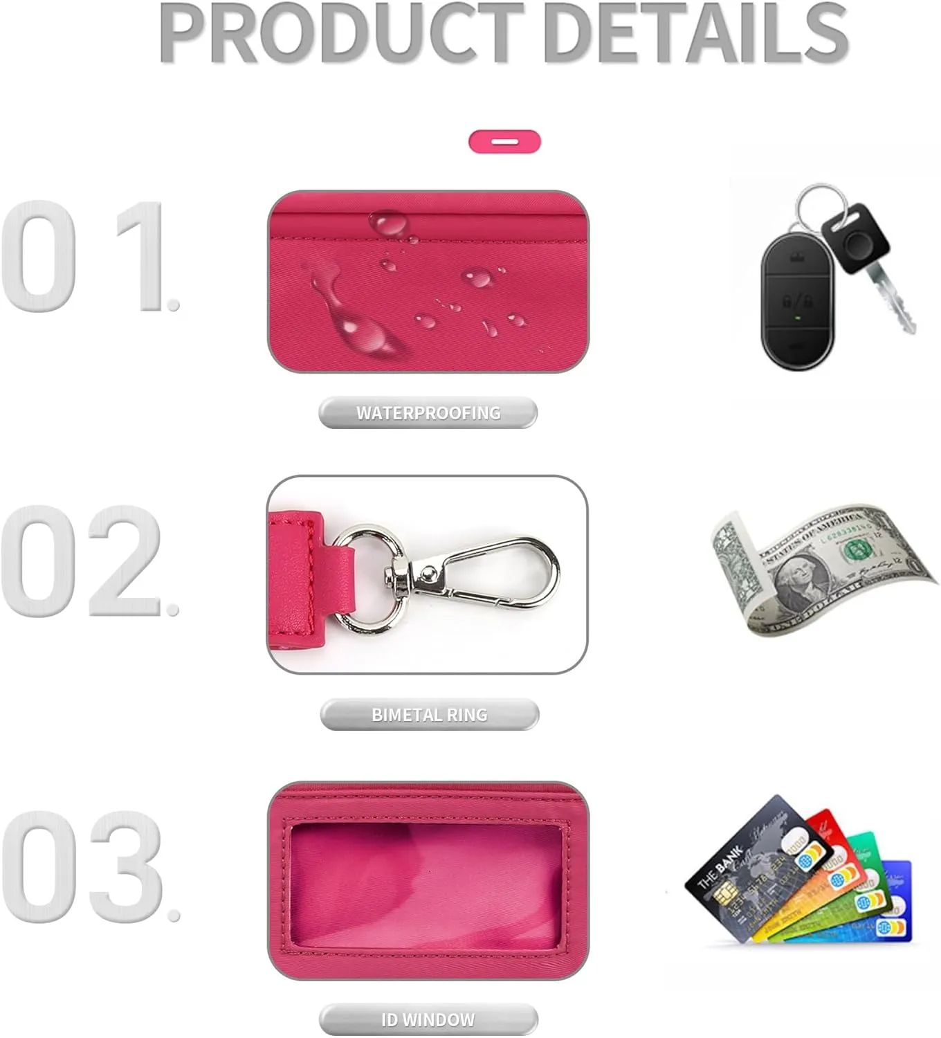 The Iris' Wallet 2nd Gen, The Iris' Wallet, The Iris Pouch Wristlet Zip Card Case With ID Window, The Iris Pouch Wristlet Rainbow Wallet, Women'S Waterproof Nylon Keychain Wallet (Khaki)