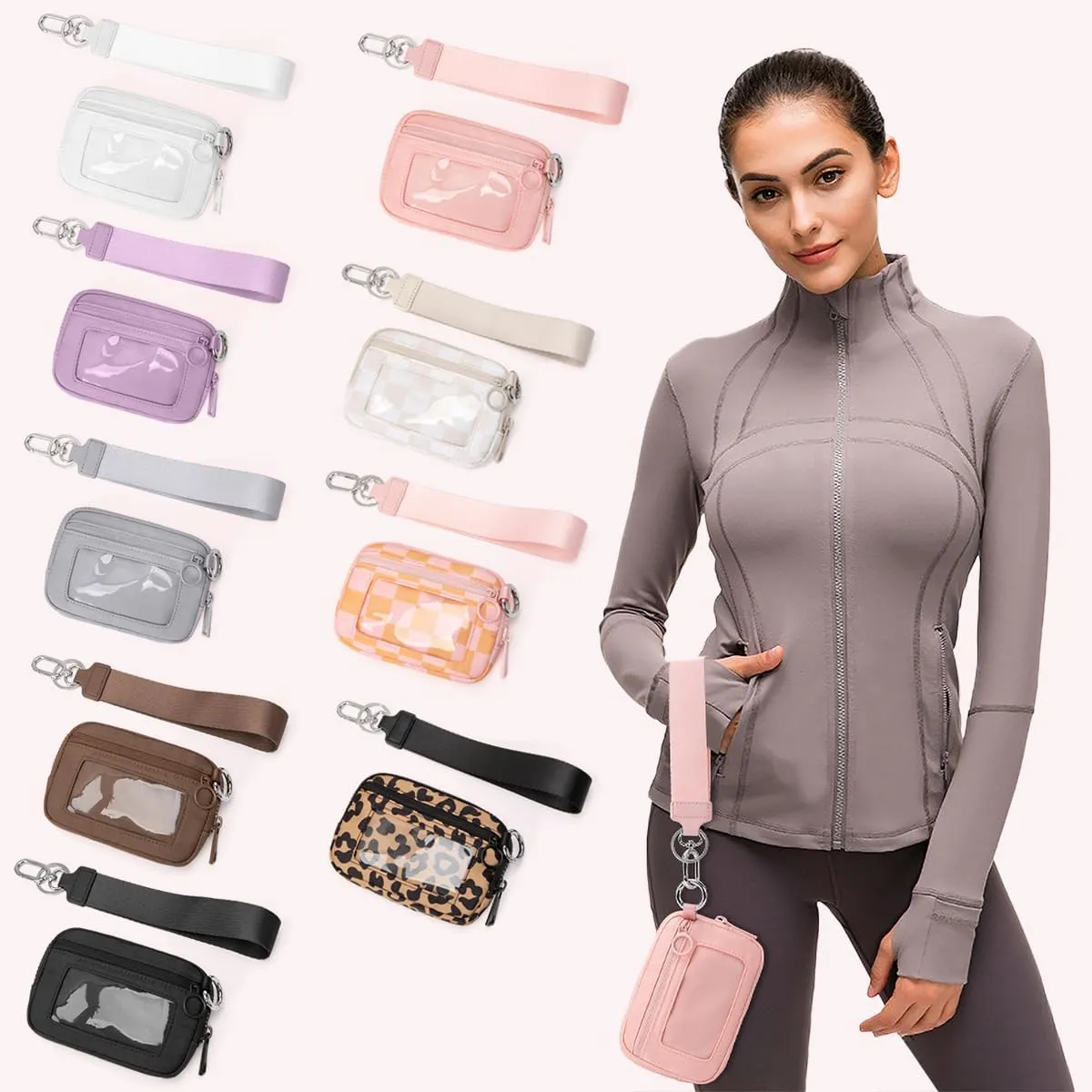 The Iris' Wallet 2nd Gen, The Iris' Wallet, The Iris Pouch Wristlet Zip Card Case With ID Window, The Iris Pouch Wristlet Rainbow Wallet, Wristlet Wallets for Women Nylon (A1)