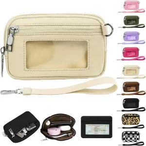 The Iris' Wallet 2nd Gen, The Iris' Wallet, The Iris Pouch Wristlet, Zippered Card Case with Id Window, Zip Card Case with ID Window (A)