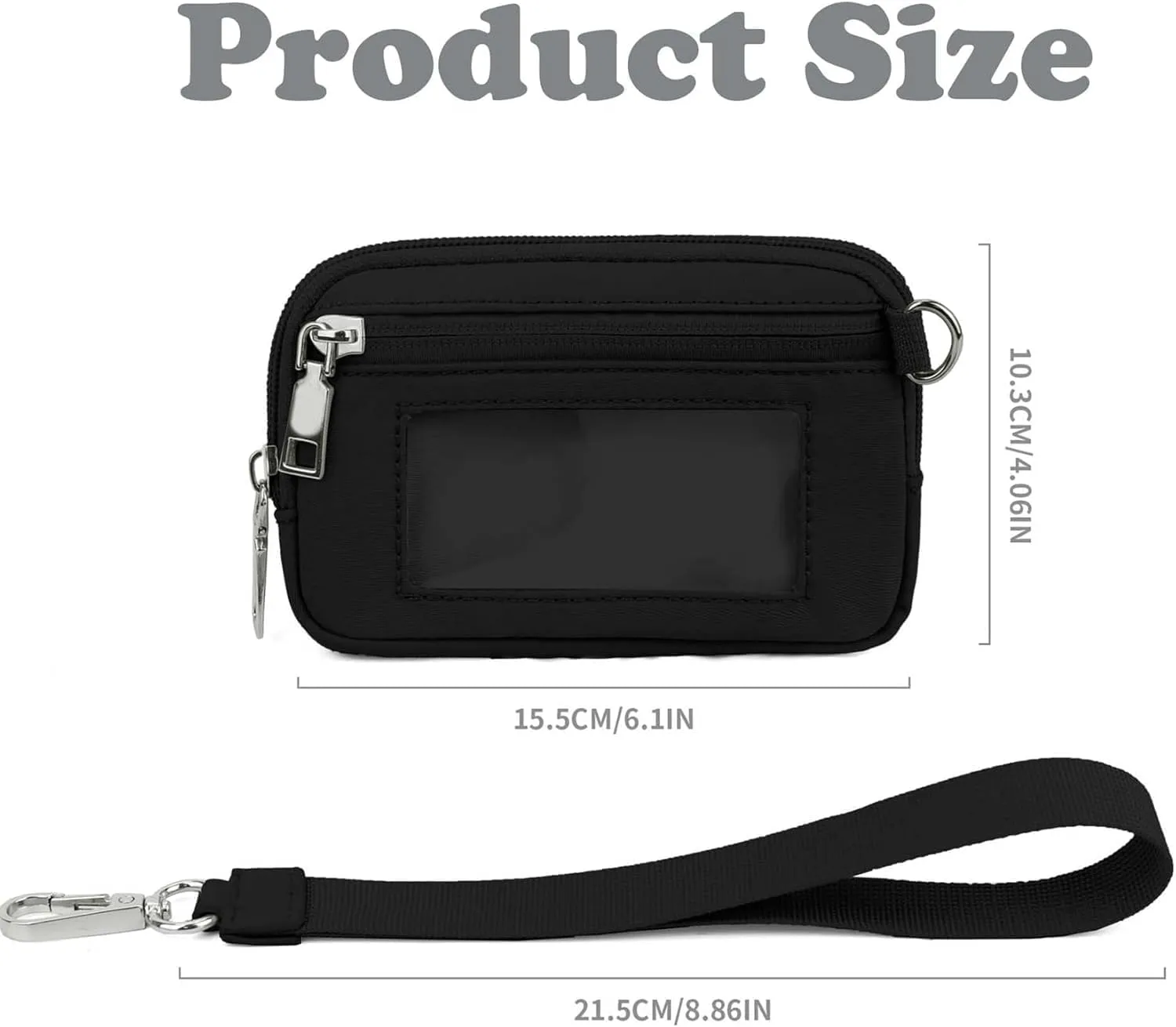 The Iris' Wallet 2nd Gen, The Iris' Wallet, The Iris Pouch Wristlet, Zippered Card Case with Id Window, Zip Card Case with ID Window (A)