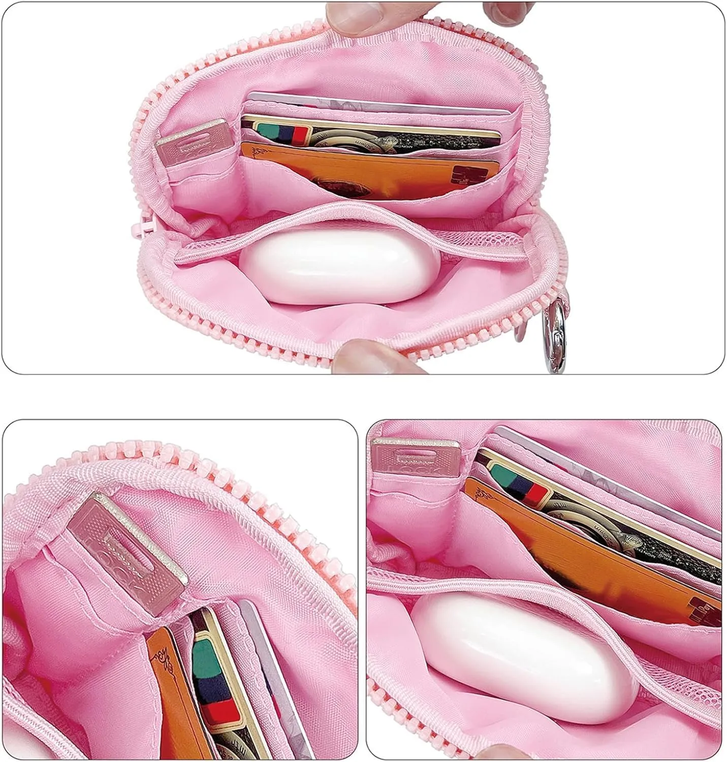 The Iris' Wallet 2nd Gen, The Iris' Wallet, The Iris Pouch Wristlet, Zippered Card Case with Id Window, Zip Card Case with ID Window (A)