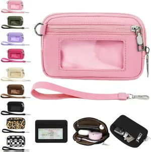 The Iris' Wallet 2nd Gen, The Iris' Wallet, The Iris Pouch Wristlet, Zippered Card Case with Id Window, Zip Card Case with ID Window (E)