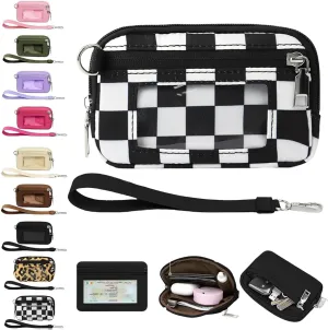 The Iris' Wallet 2nd Gen, The Iris' Wallet, The Iris Pouch Wristlet, Zippered Card Case with Id Window, Zip Card Case with ID Window (F)
