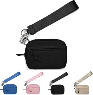 The Iris Wallet, The Wallet 2nd Gen wristlet wallet, Wristlet Wallets for Women, Waterproof Nylon Material Zippered Card Case with ID Window-Black