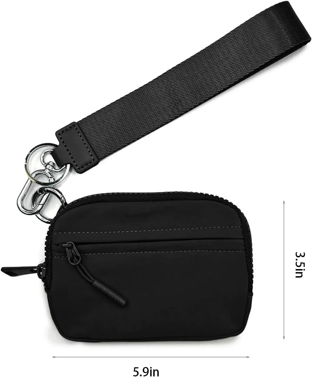 The Iris Wallet, The Wallet 2nd Gen wristlet wallet, Wristlet Wallets for Women, Waterproof Nylon Material Zippered Card Case with ID Window-Green