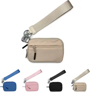 The Iris Wallet, The Wallet 2nd Gen wristlet wallet, Wristlet Wallets for Women, Waterproof Nylon Material Zippered Card Case with ID Window-Khaki