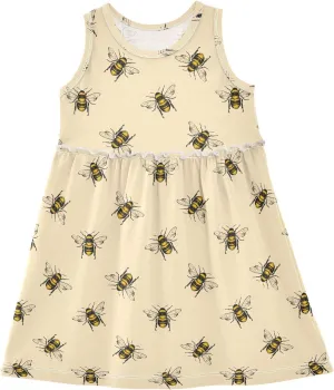 Toddler Girls Dress Sleeveless Cotton Casual Clothes for Home Party Beach Sundress 2-8Y