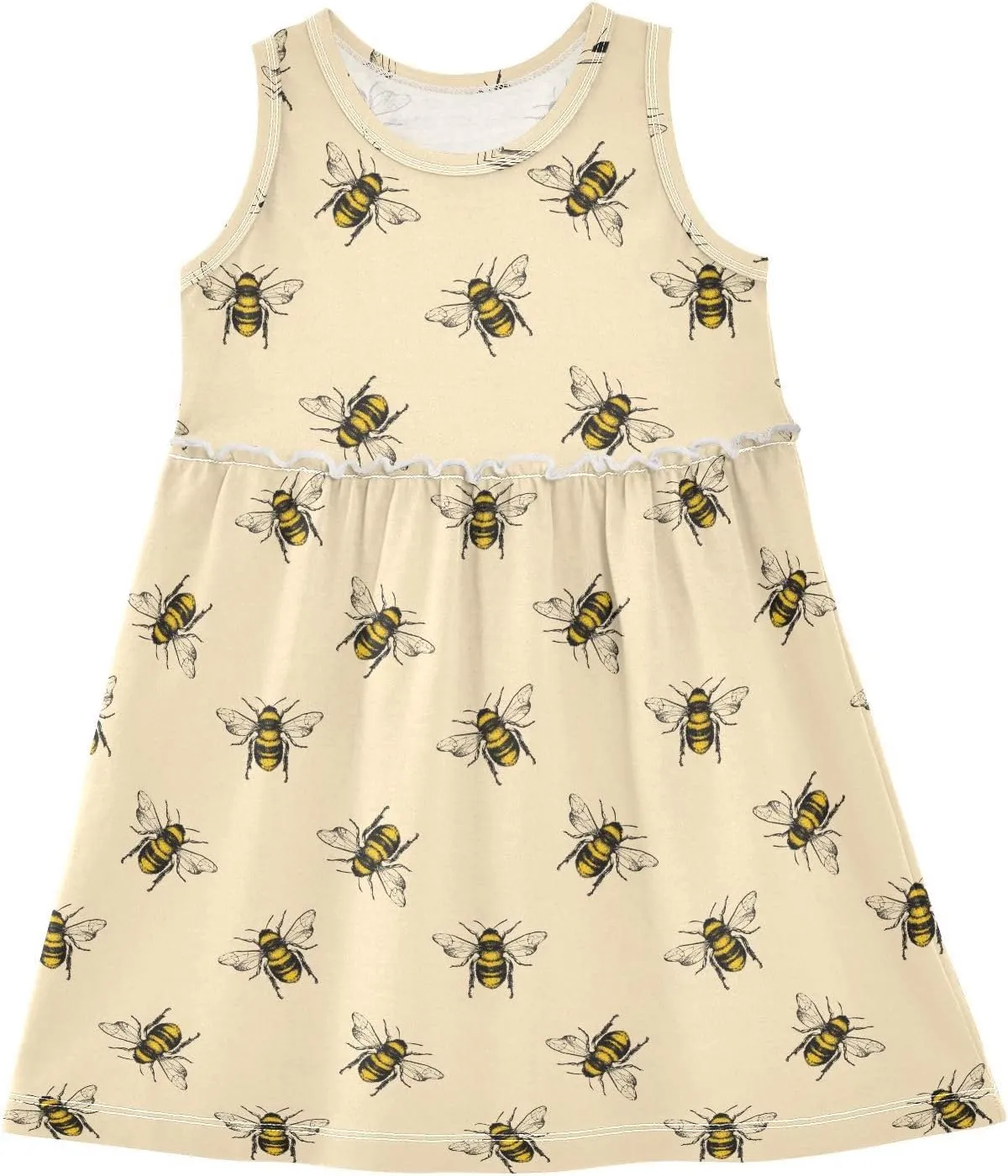 Toddler Girls Dress Sleeveless Cotton Casual Clothes for Home Party Beach Sundress 2-8Y