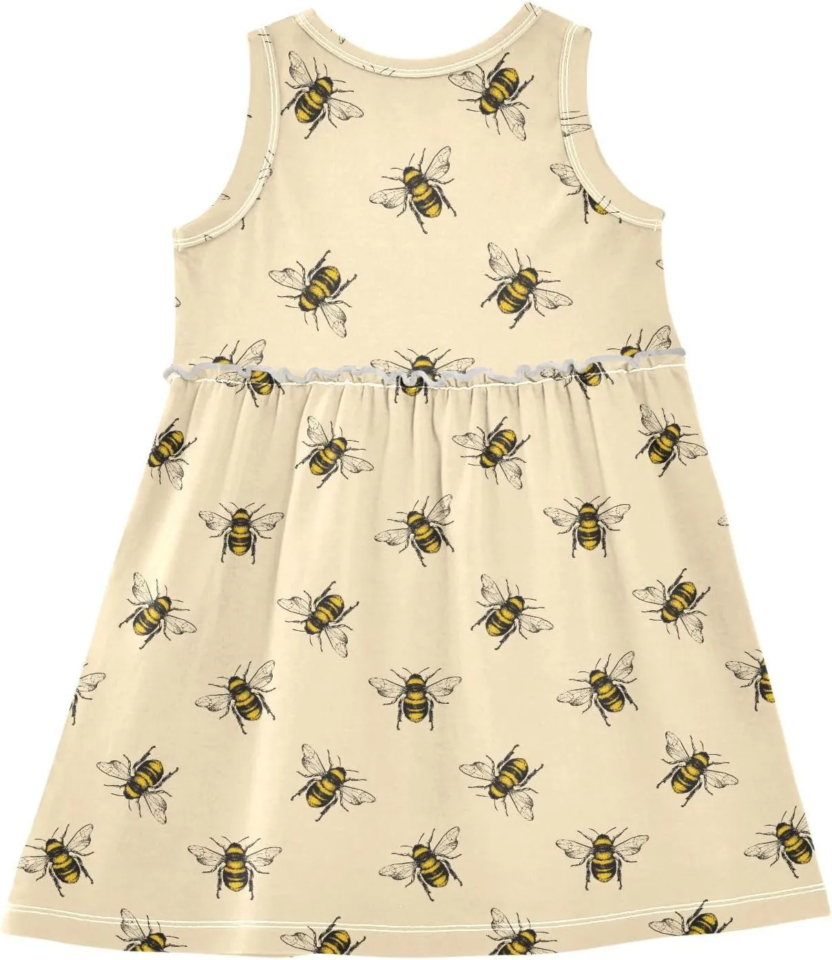 Toddler Girls Dress Sleeveless Cotton Casual Clothes for Home Party Beach Sundress 2-8Y