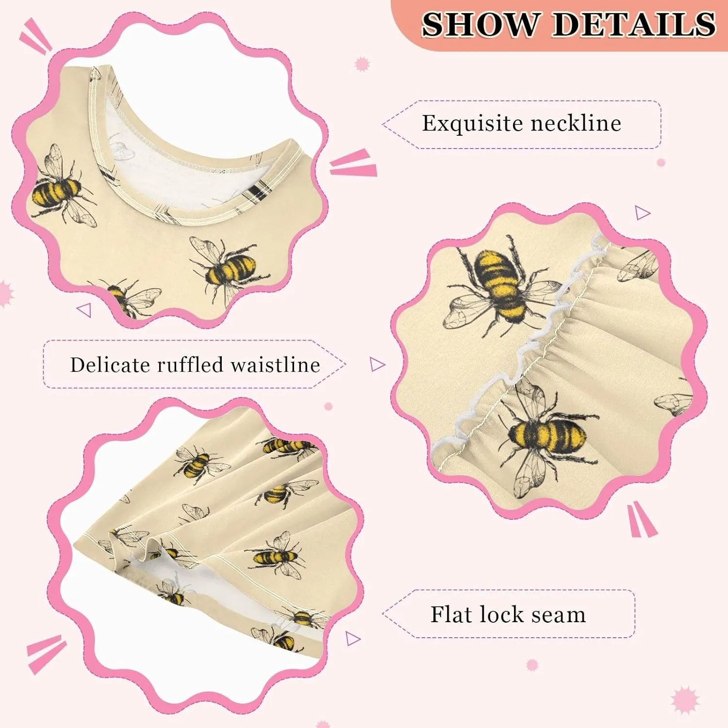 Toddler Girls Dress Sleeveless Cotton Casual Clothes for Home Party Beach Sundress 2-8Y