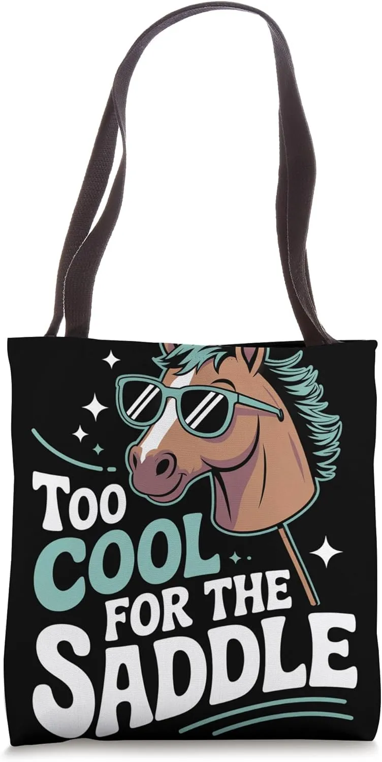 Too Cool for the Saddle Hobby Horse Tote Bag