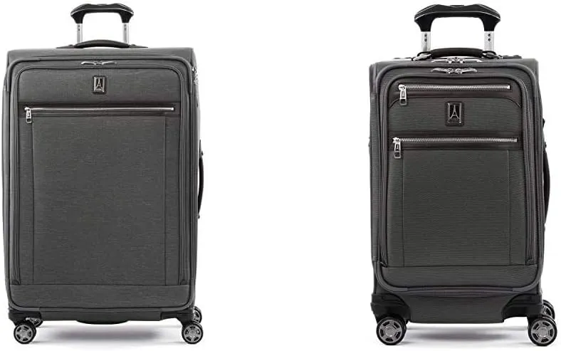 Travelpro Platinum Elite-Softside Expandable Spinner Wheel Luggage, Vintage Grey, 2-Piece Set (21/29)